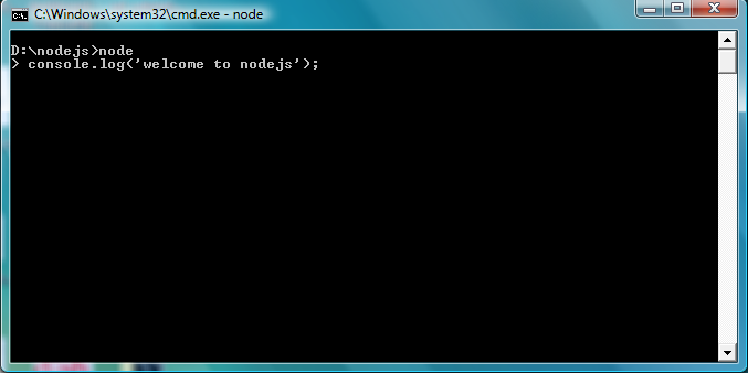 run simple program in nodejs