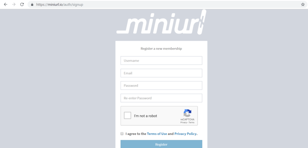 Miniurl Signup